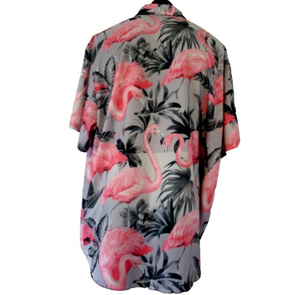Men’s Hawalili Pink Flamingos Hawaiian Short Sleeve  Colorful Shirt.sz 4xl - Picture 10 of 12